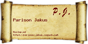 Parison Jakus névjegykártya